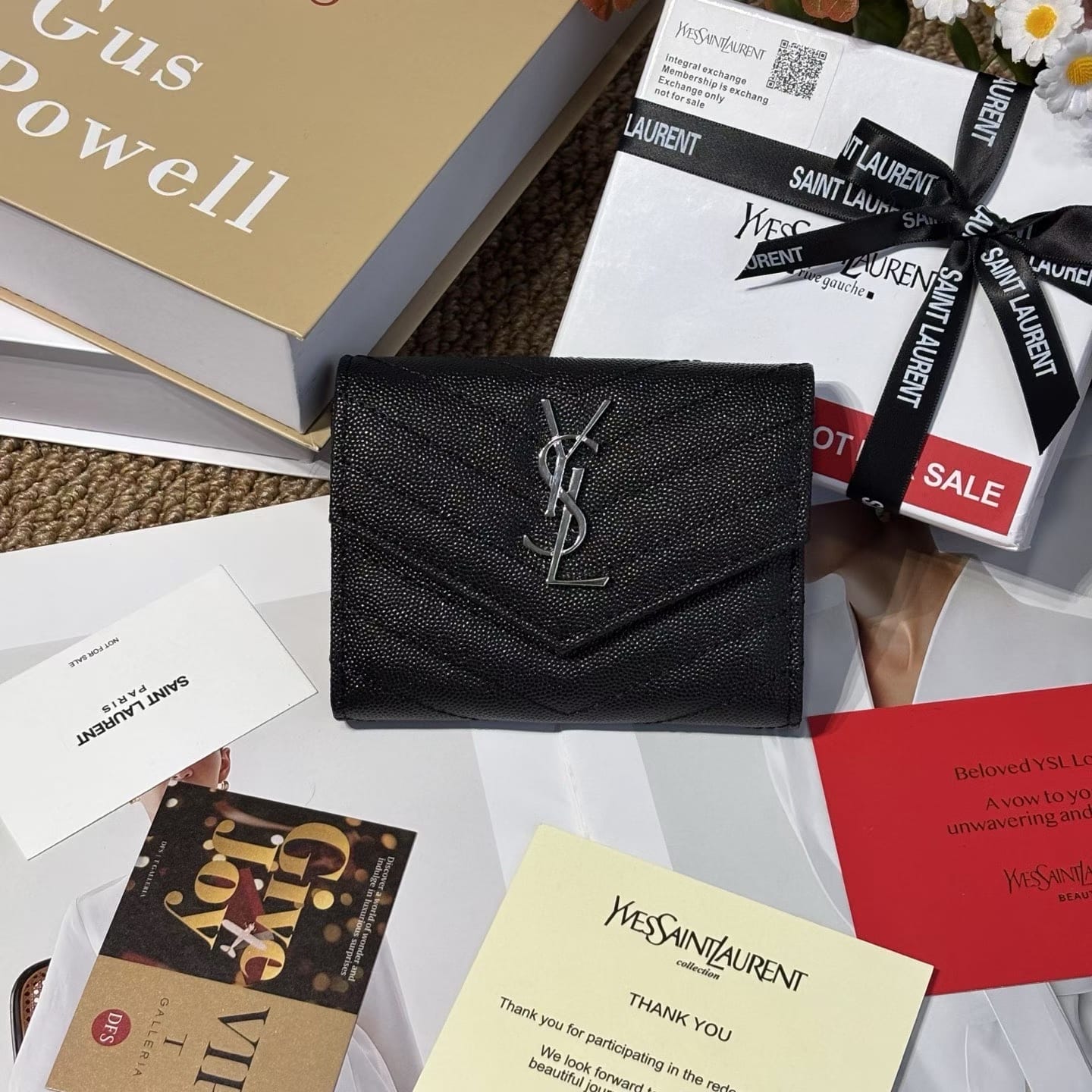 YSL 魚子醬黑銀錢包👈包順豐運費