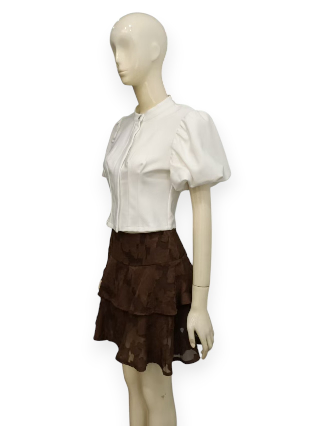 Textured  ruffle skirt M238