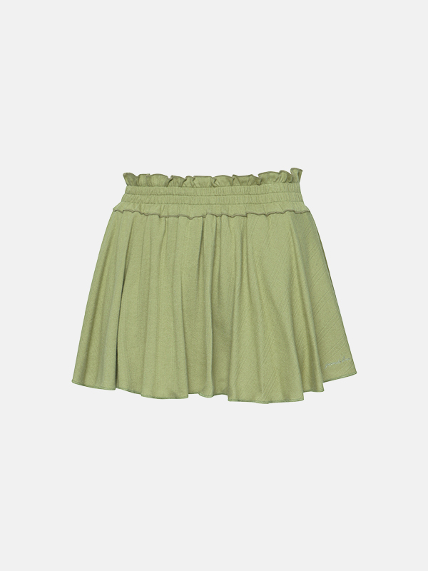 【A字修身顯瘦褶褶裙褲】預購_Eyelet skirt shorts by Grandeline