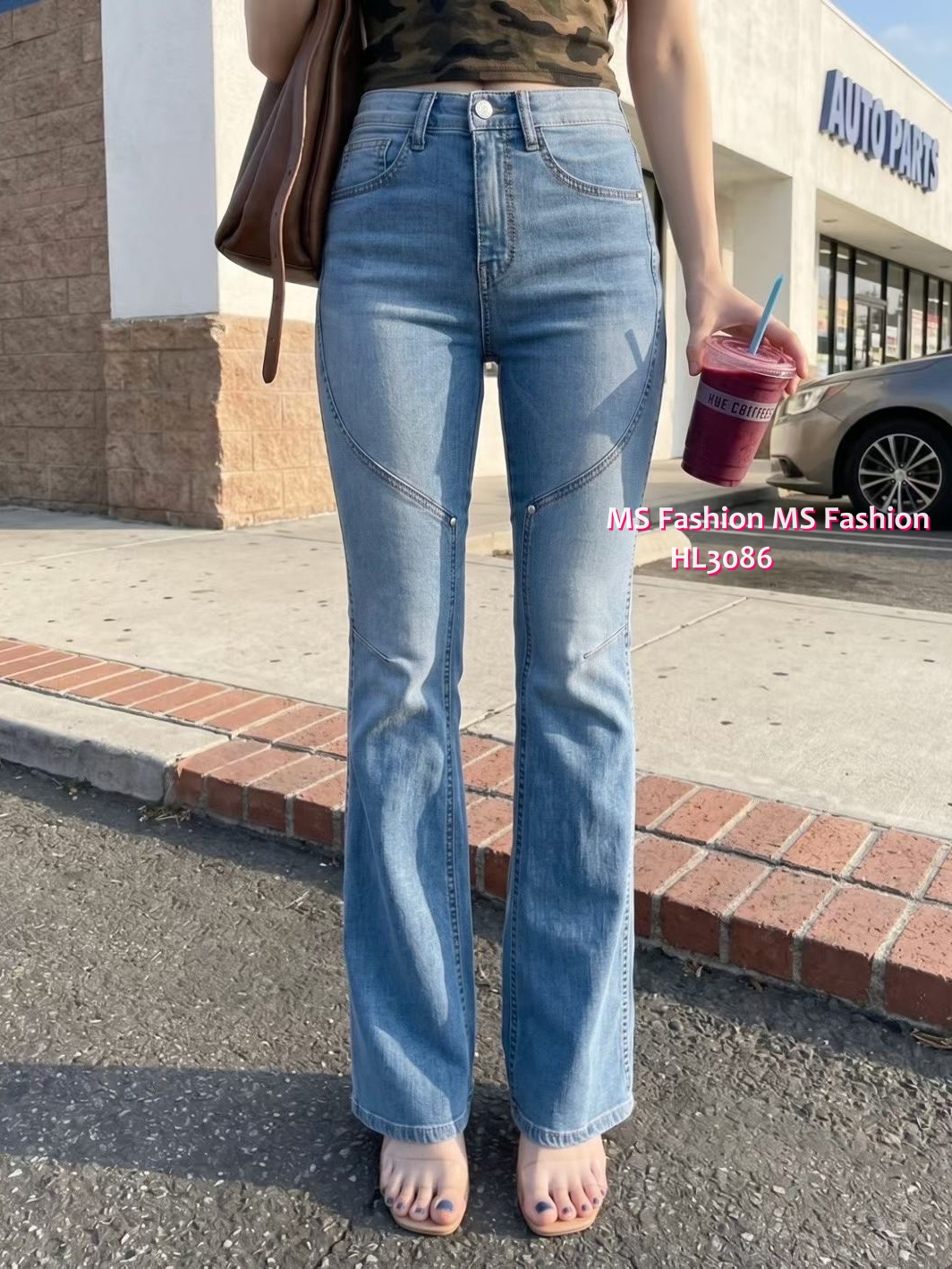 HL3086 韓國🌼Howluk特色拼接微喇叭牛