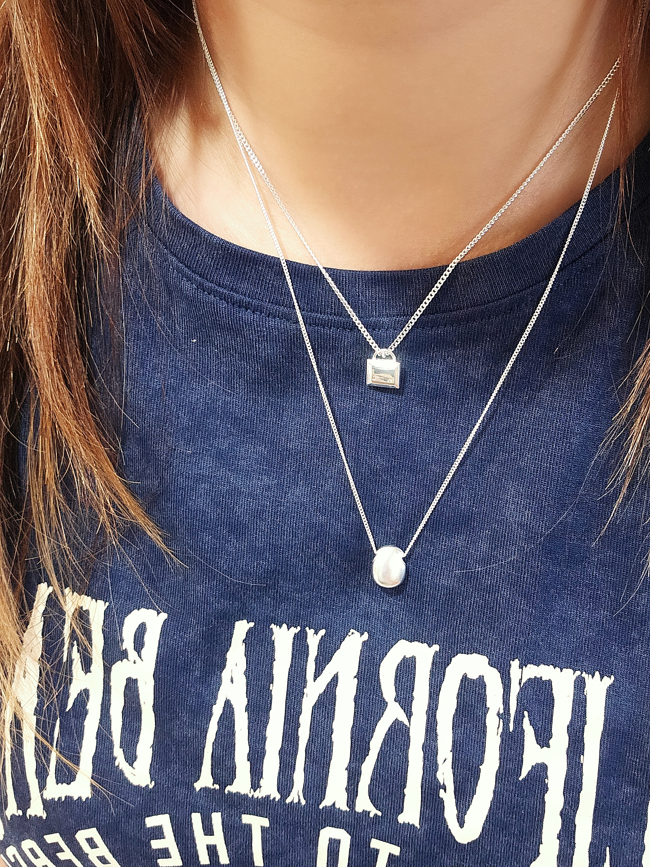 S925 -EN0125 Aurora Bean Necklaces