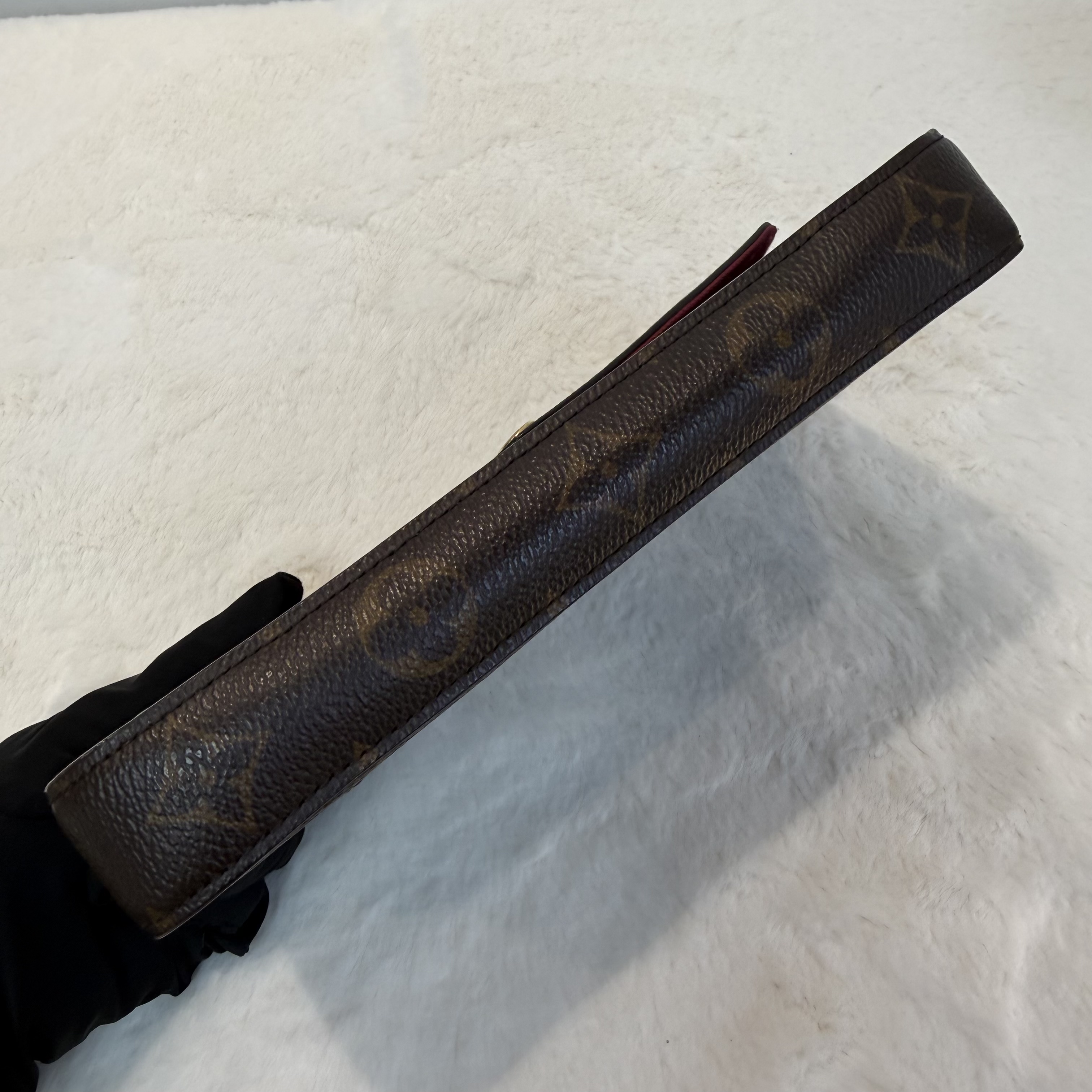 LV/路易威登 Felicie Pochette 經典老花 塗層帆布拼牛皮 三合一袋