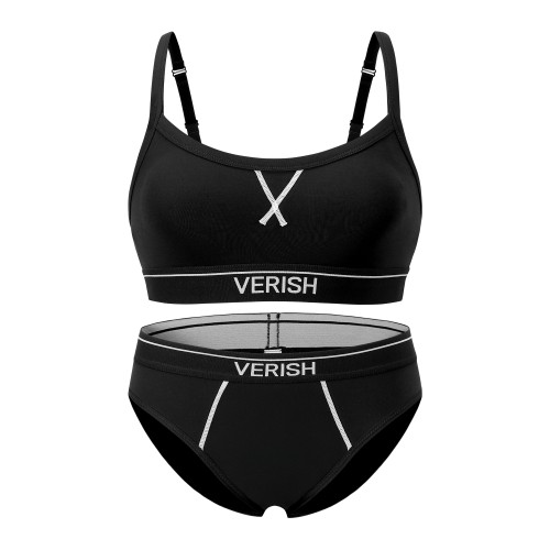 韓國 VERISH Cotton Stitch Bra Top Logo & Panty Logo Set 棉質刺繡胸圍內褲套裝