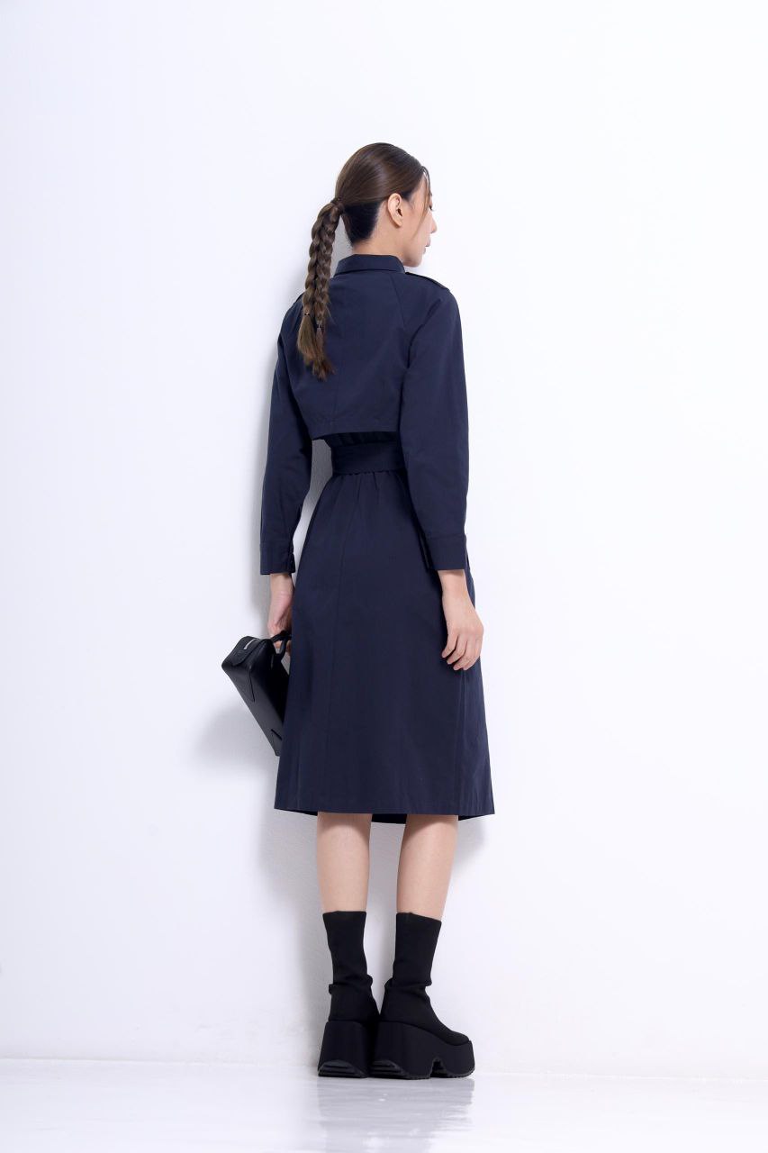 长袖假两件连身裙 2106