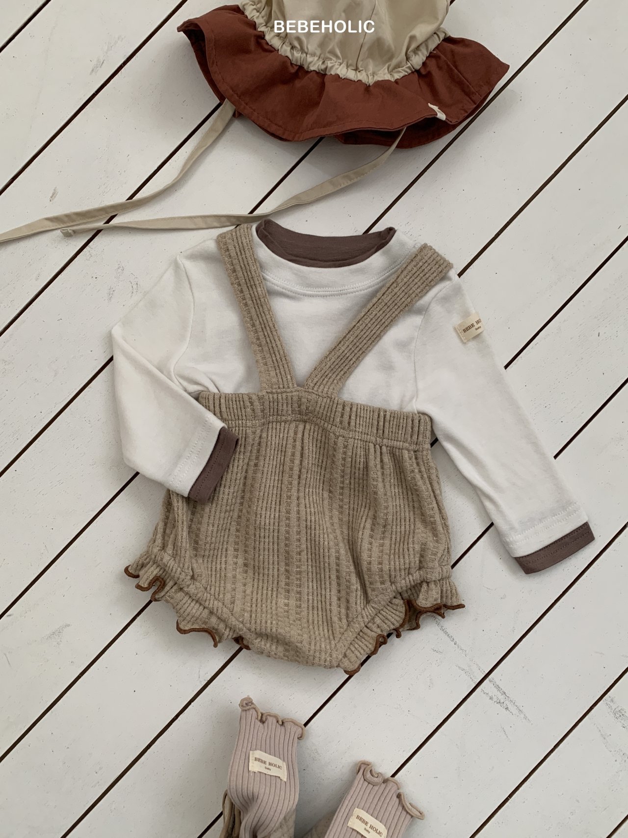 🌸預訂 韓國直送🌸🇰🇷BEBEHOLIC三色假兩件長袖上衣