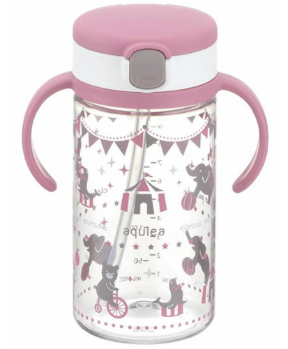 Richell 幼兒吸管杯 320ml (粉馬戲)