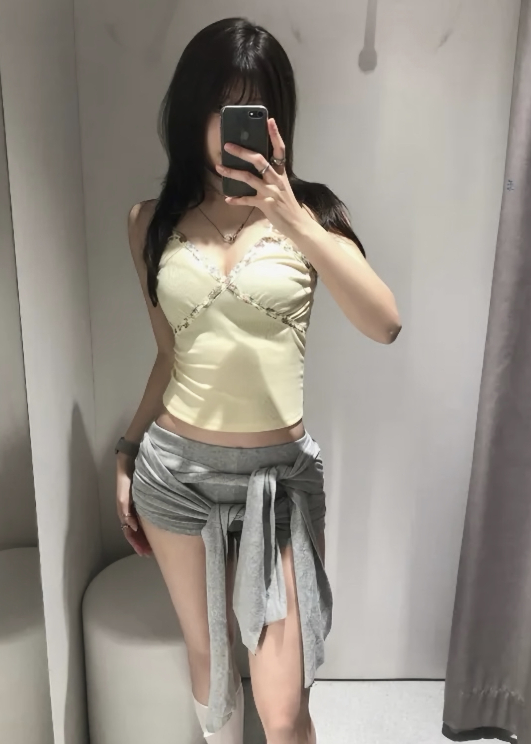 Layered Wrap-Front Micro Shorts