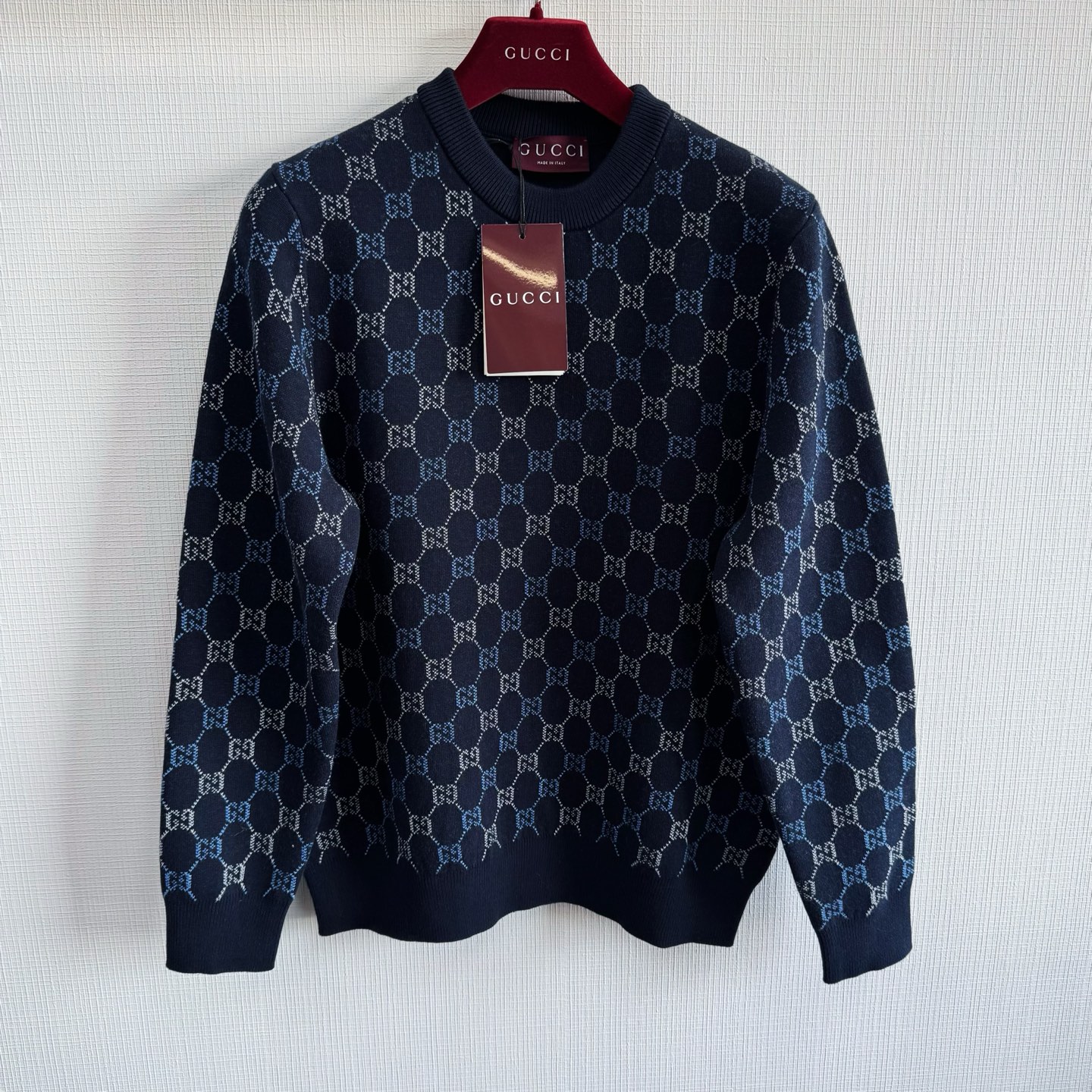 【頂級原單】GUCCI GG 提花羊毛圓領冷衫