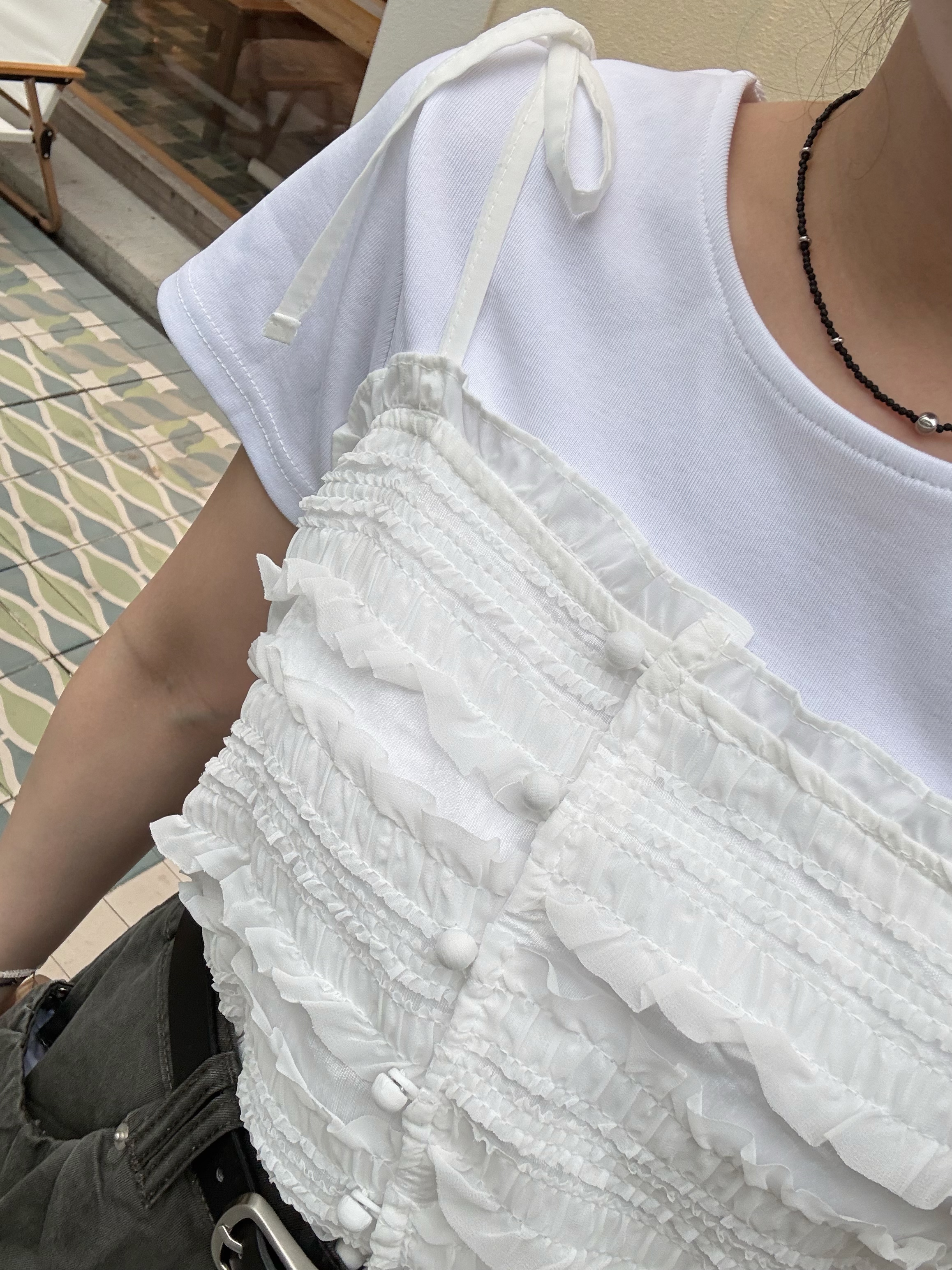P69 吊帶ruffle Top