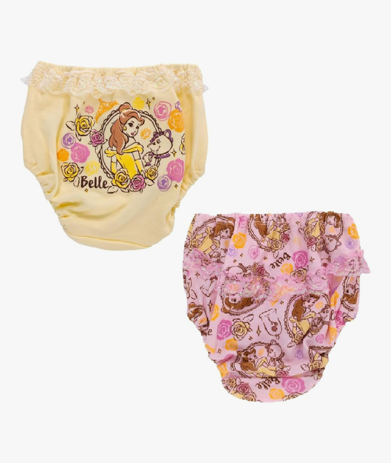 🇯🇵預訂 日本直送🇯🇵Belle貝兒公主人物滿印絲帶蕾絲女童內褲兩件套裝