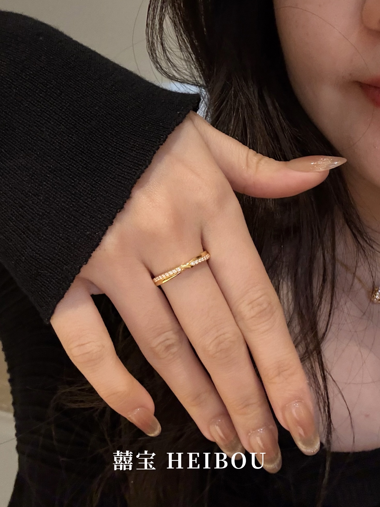 【6D镶嵌】点钻纽结戒指