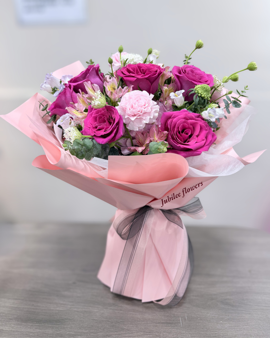 母親節 粉色系列 玫瑰 康乃馨混合花束