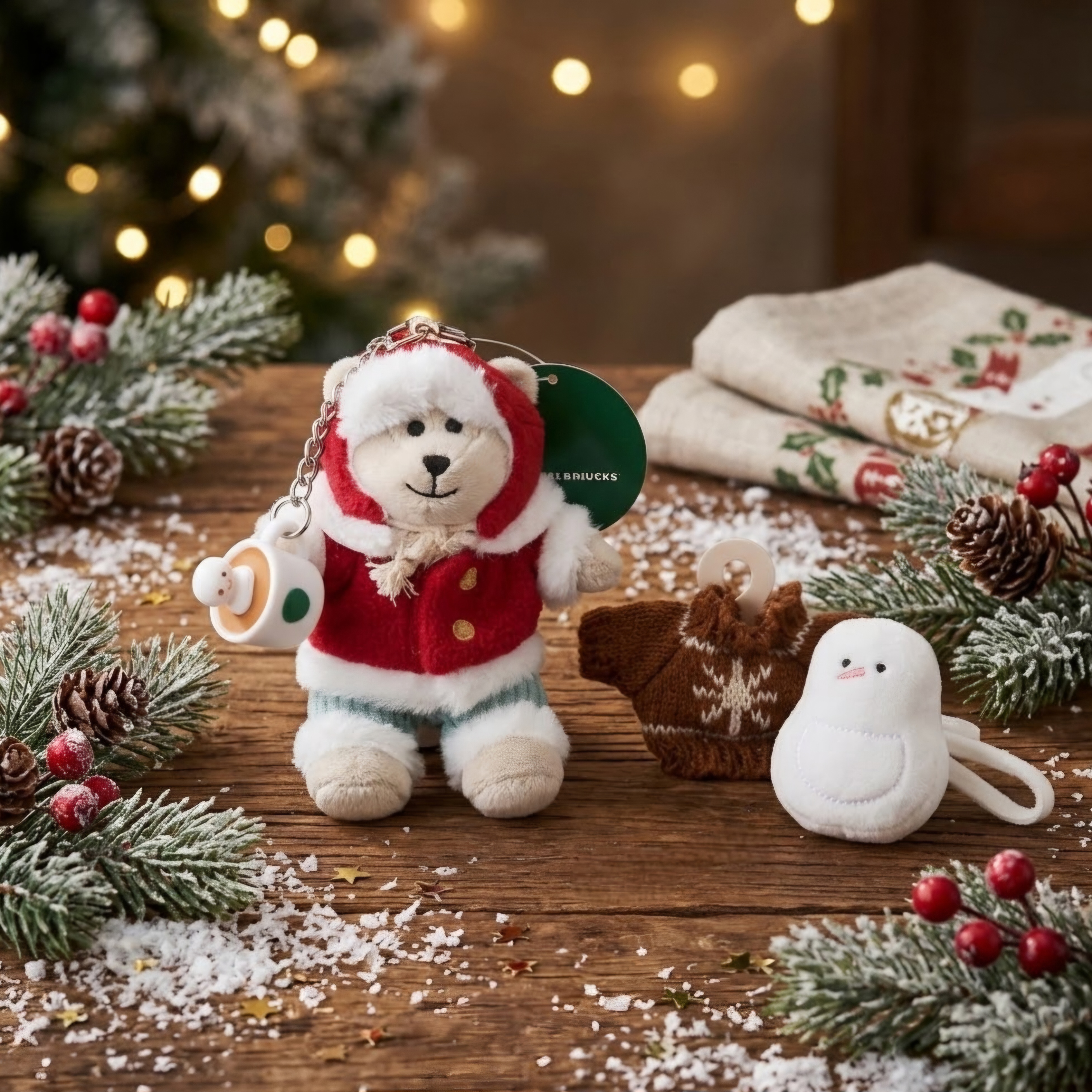 《日本 🇯🇵 STARBUCKS Colors of Holiday 聖誕系列》Mini Bearista 鎖匙扣套裝