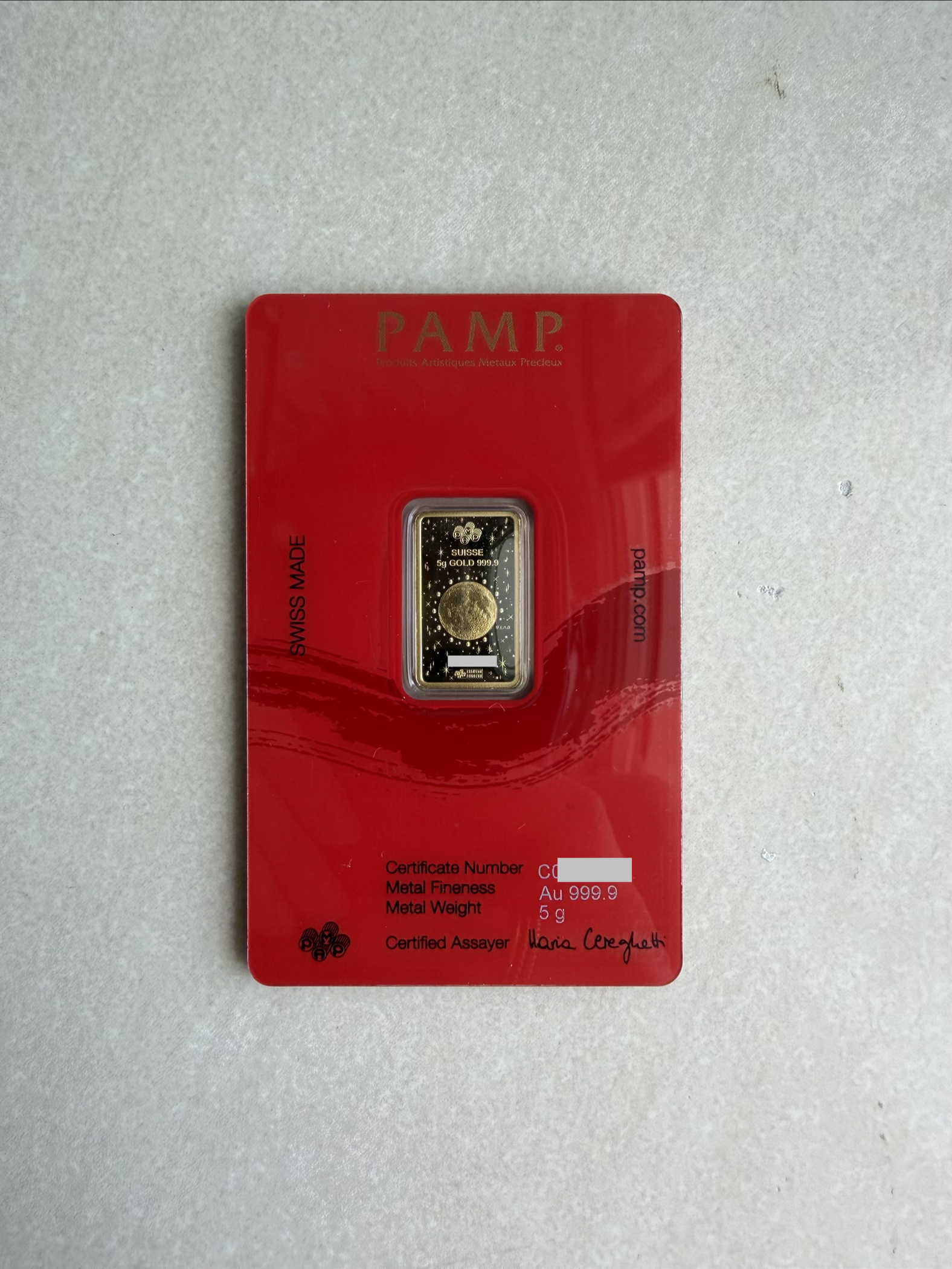 (SN: 21511) PAMP Lunar 2024 Dragon 5g 🇨🇭Swiss Fine Gold Bar Emas 999.9 with Album 生肖青龙