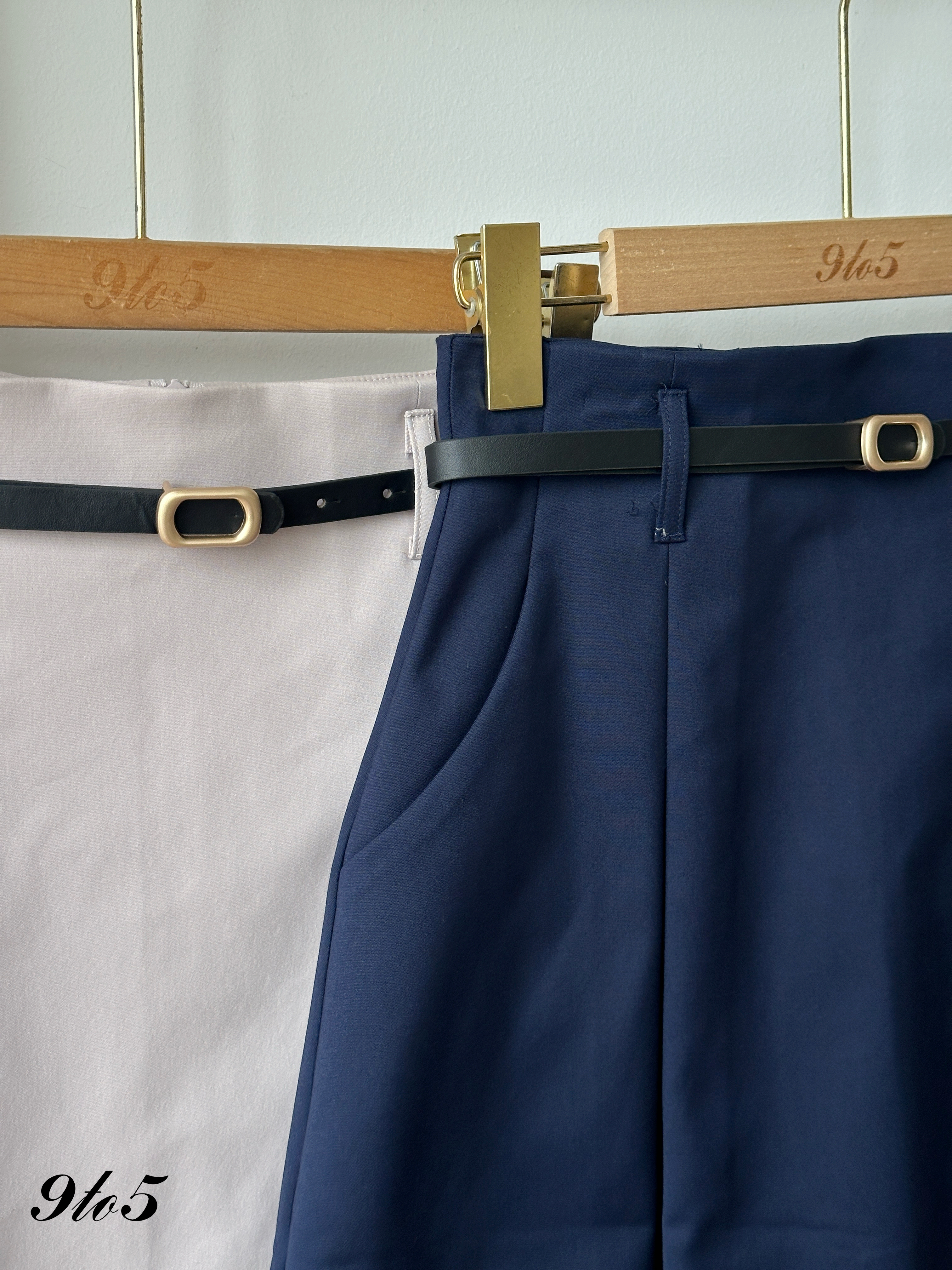 S1991 Hikari Midi Pleated Skirt - Beige Grey & Blue