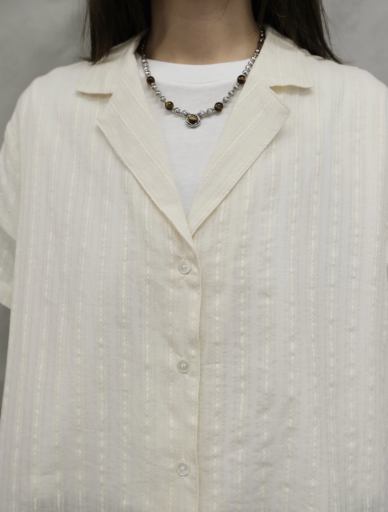 Striped v-neck shirt #sh35