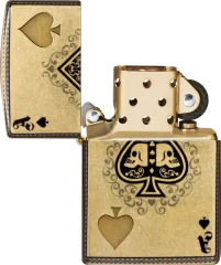 Zippo 46388 經典傳承打火機 幽冥王牌防風打火機 骷髏頭葵扇A 翻舊銅 Lustre 540 融合 黑桃徽章版 Ace Legacy Lighter  Spade Crest Edition