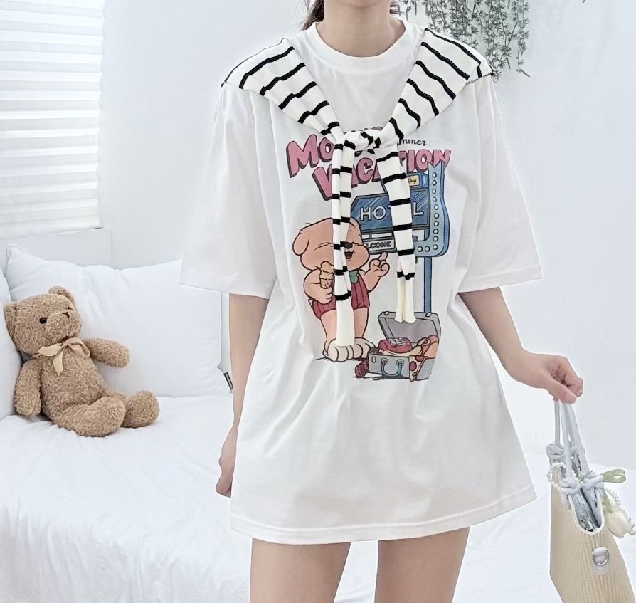 ☀️初夏優惠☀️ 撞色cartoon print Tee 