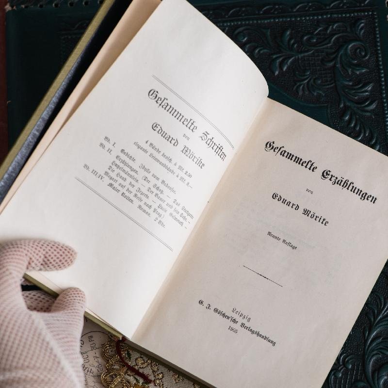 Antique Turn of Century German 1905 Eduard Mörike "Gesammelte Erzählungen" Collected Stories Book (MW117)