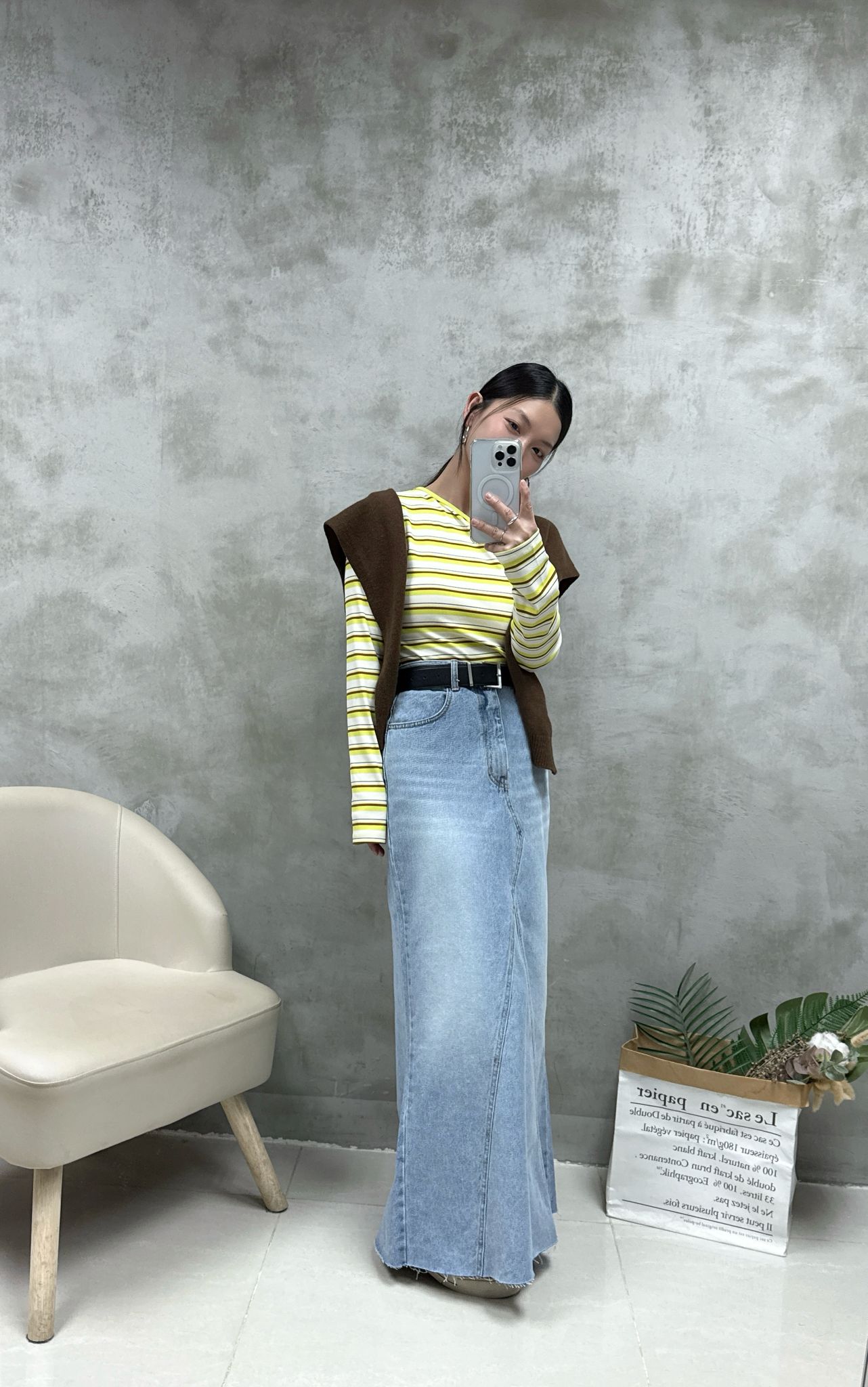 洗水牛仔魚尾裙