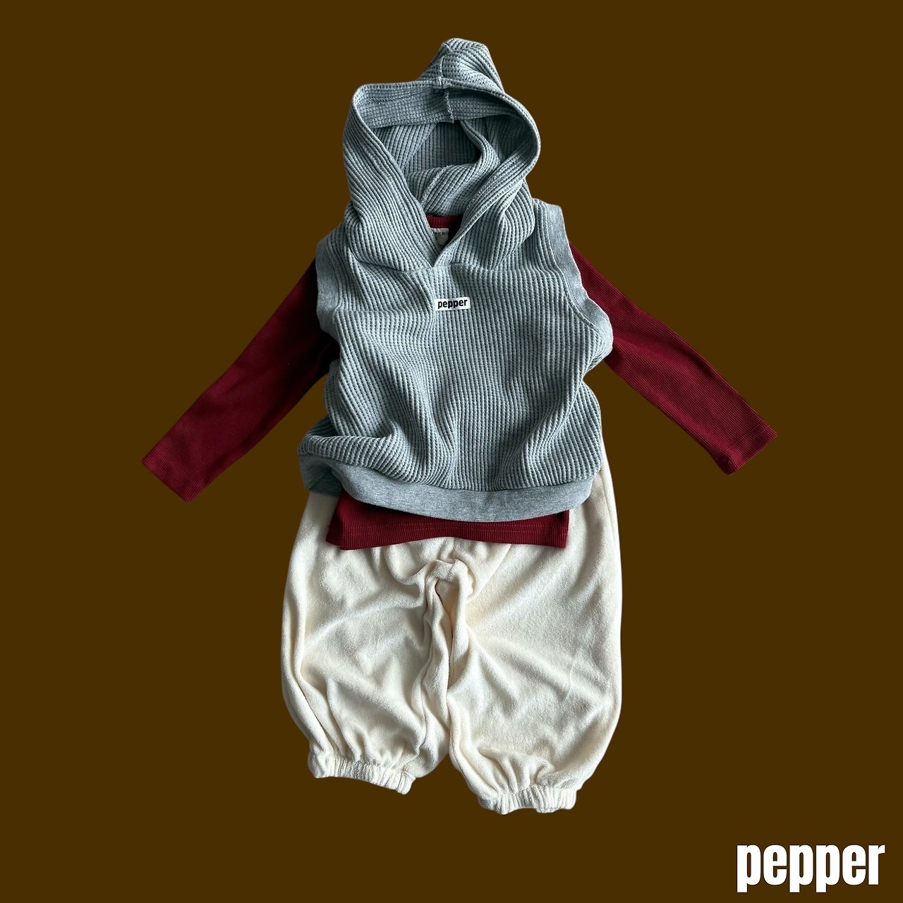 Pepper | Waffle Hooded Vest