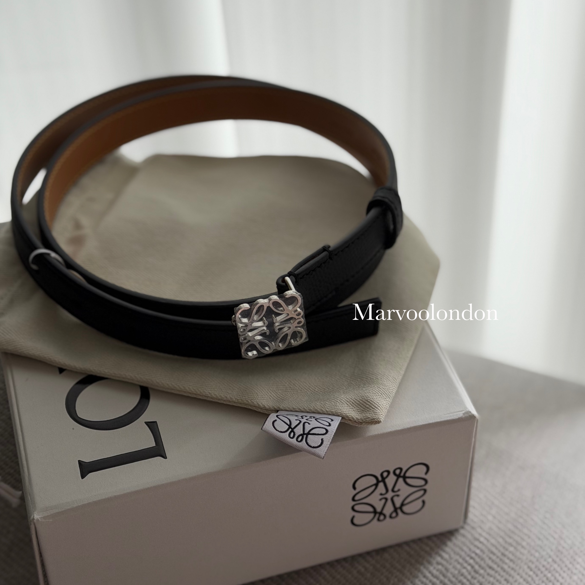 折扣✨訂貨🍒Loewe經典款黑銀Anagram 2cm belt 🔖Size 70/75/80/85/90/95