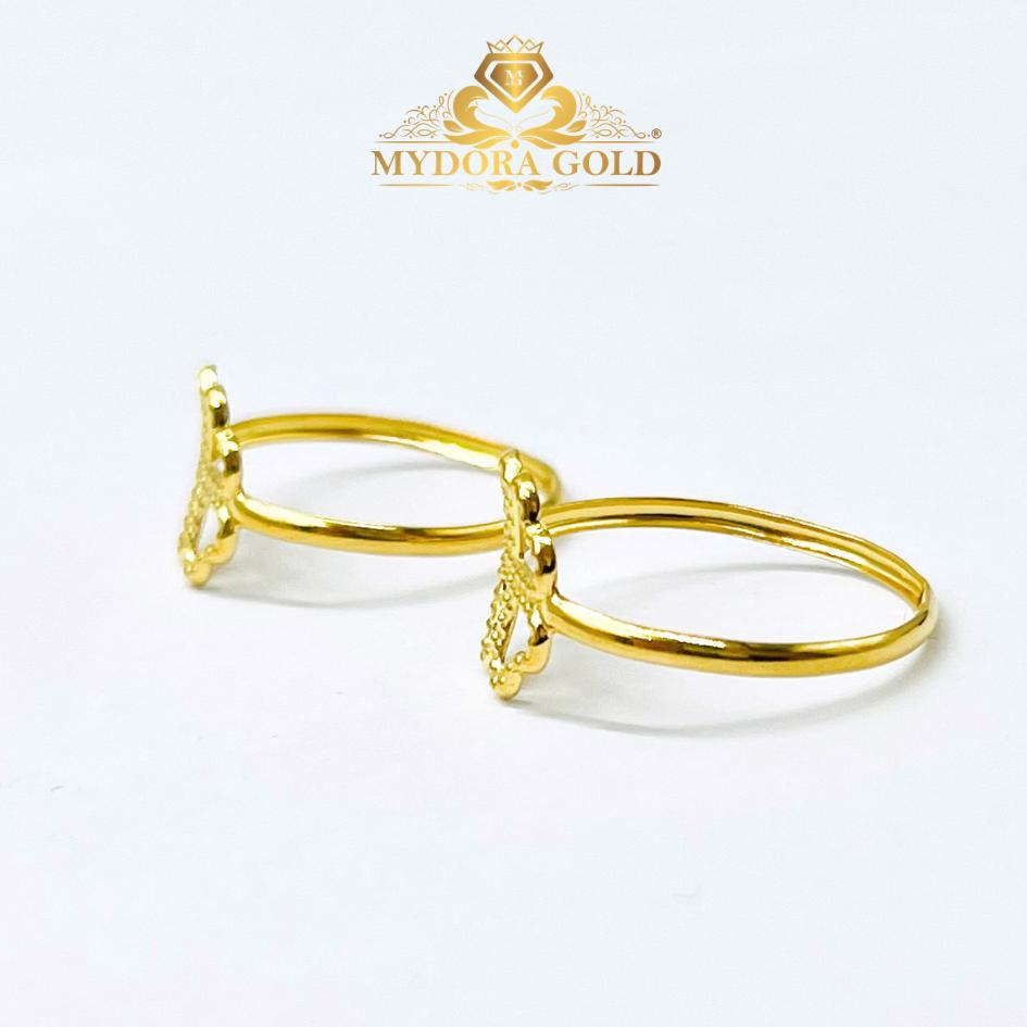 MYDORA Cincin Stamping Lucky Leaf l EMAS 916/22K