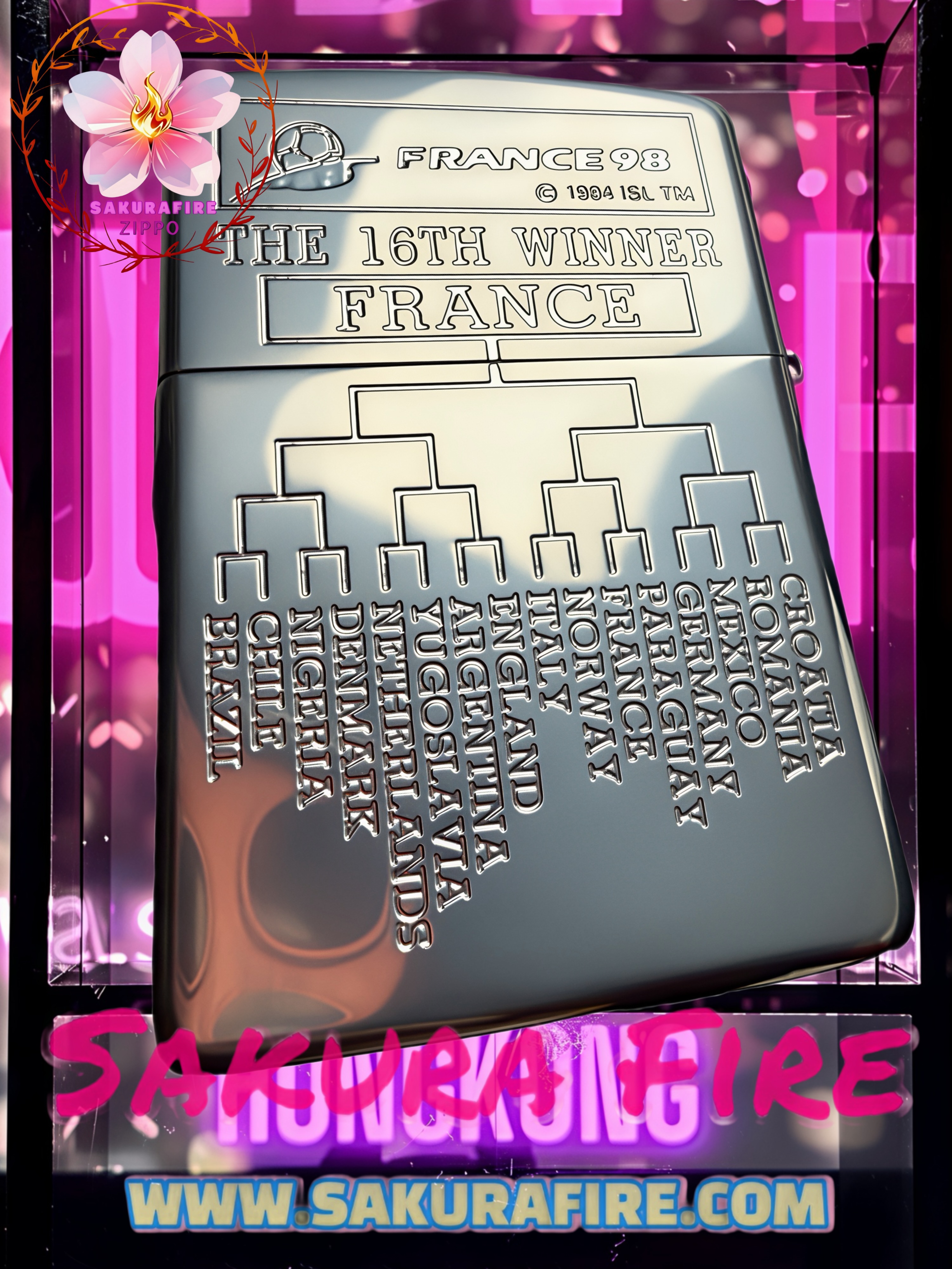 🔥ZIPPO🔥 1998年 日版 《法國巴黎 世界杯 1998》FIFA 1998Th世界杯16年 限量紀念收藏版 絕版 金杯勳章型 鍍銀古董打火機