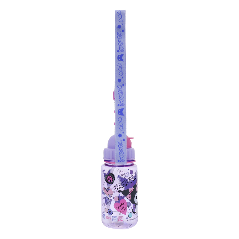 Kuromi 350ml BPA Free Water Bottle With Straw & Neck Strap 膠水樽連飲管及頸繩