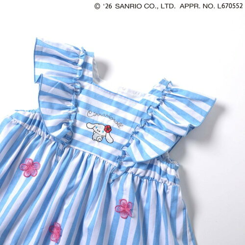 🆕【⭐訂購⭐】🇯🇵日本直送🌀#Sanrio 刺繡 立體花朵 荷葉褶邊 條紋 上衣［2款選］🌀 [ELDA-0265][260529]