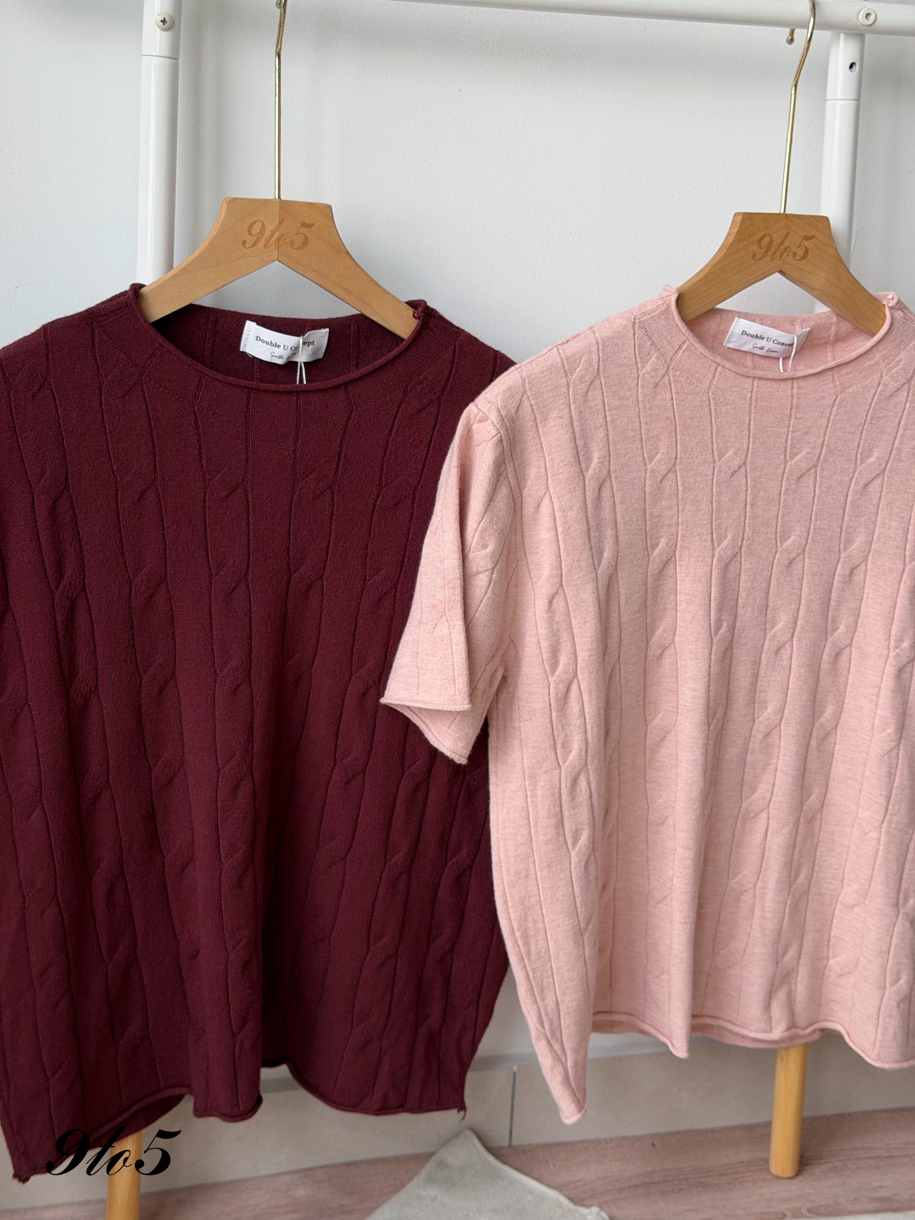 T4999 Mock Neck Cable Knit Top - 4 Colors 