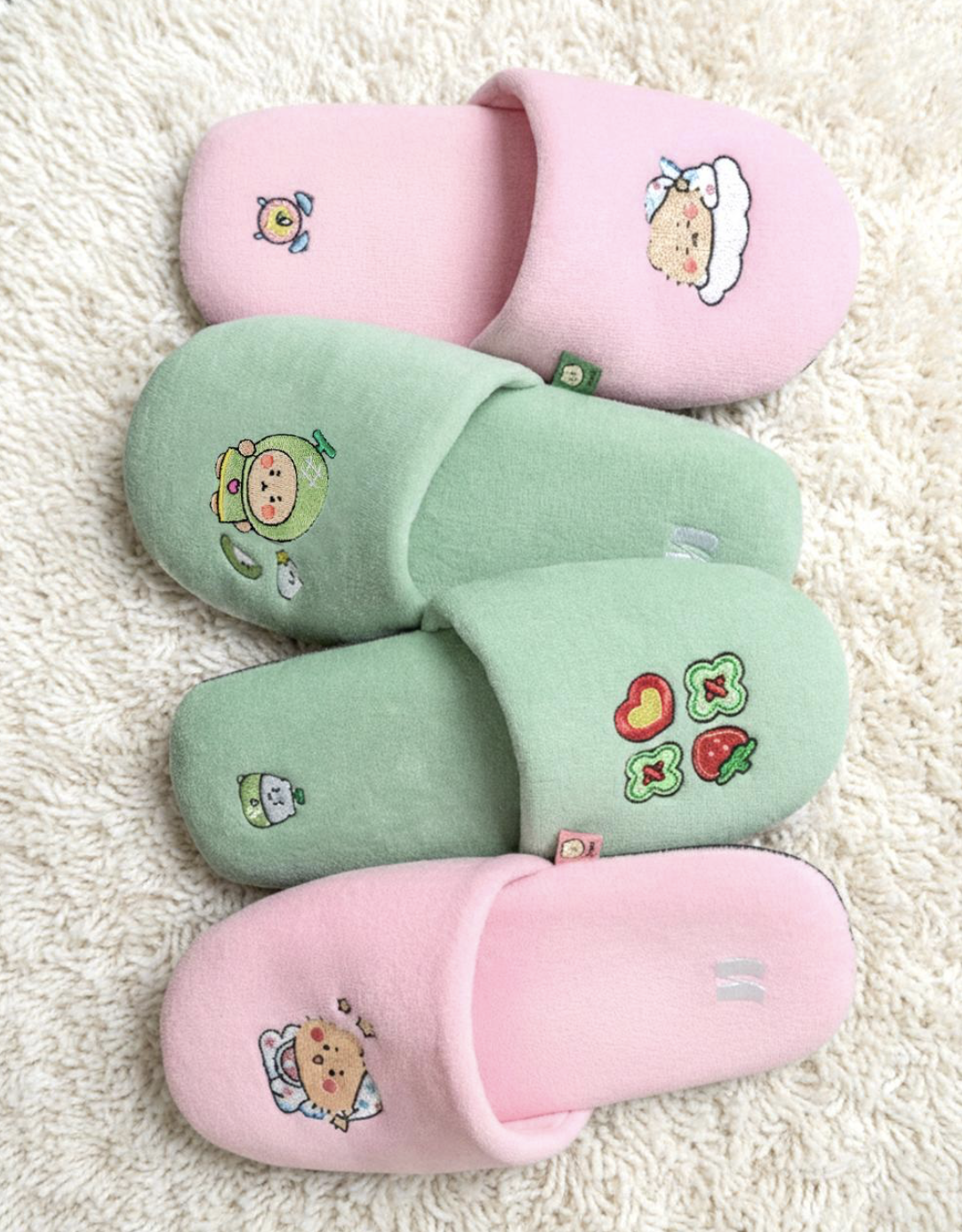 韓國 Mangomee X NAREUN 天鵝絨家居 室內拖鞋｜Velvet Home Slippers