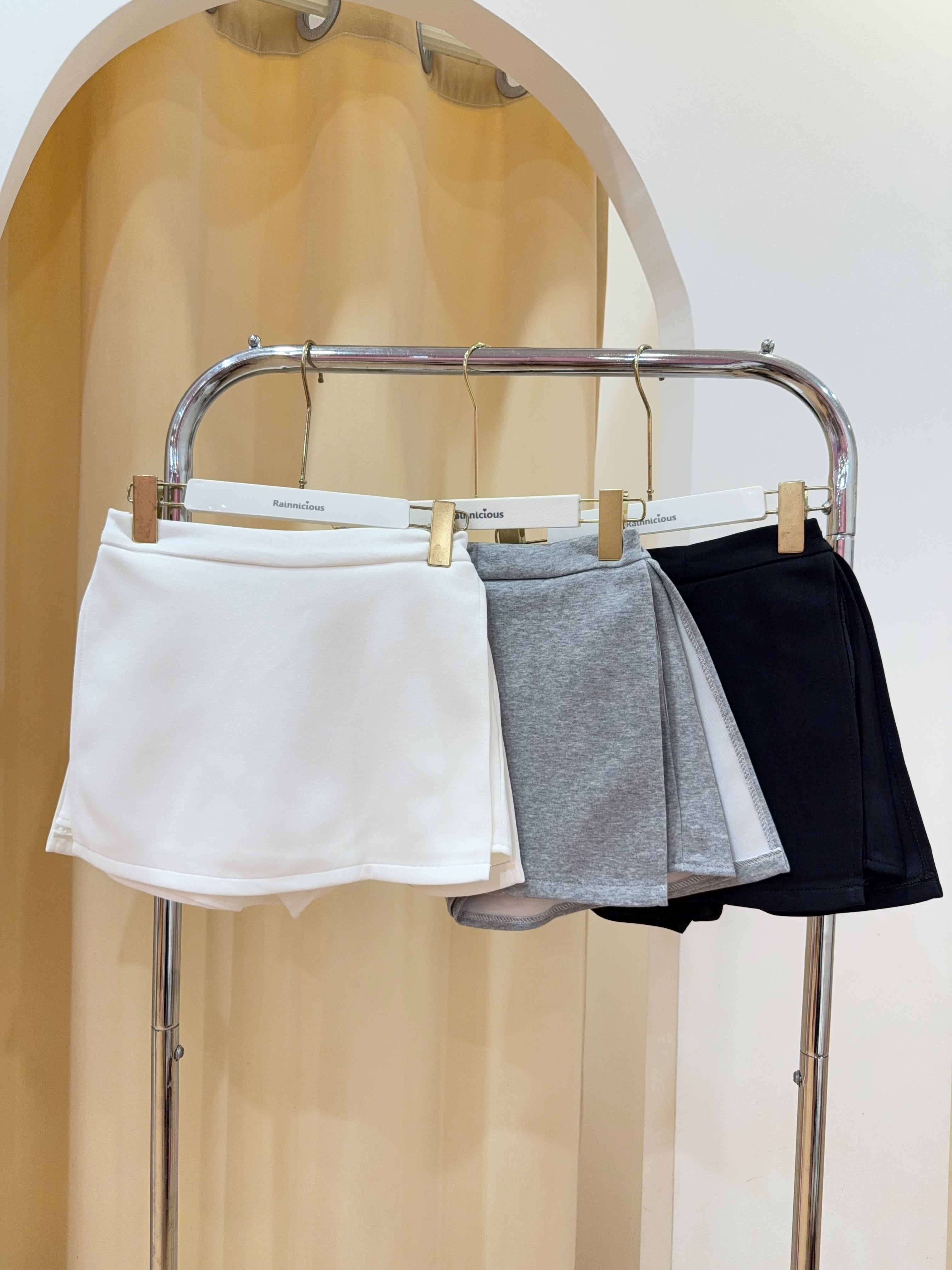 太空棉侧开叉半身短裙 R2931