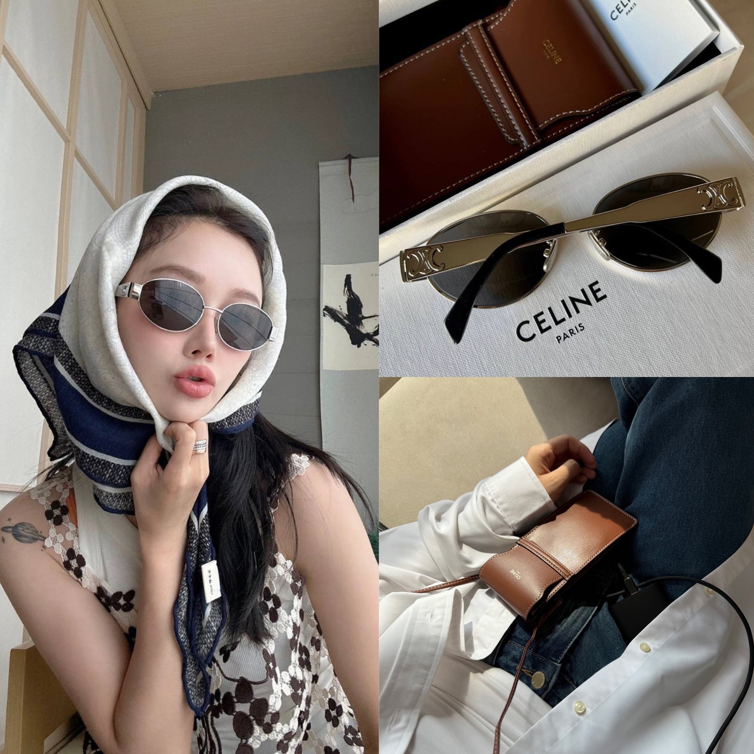限時優惠⚡️訂貨🩷Celine 爆款 銀框太陽眼鏡 附送啡色眼鏡袋 放到電話!
