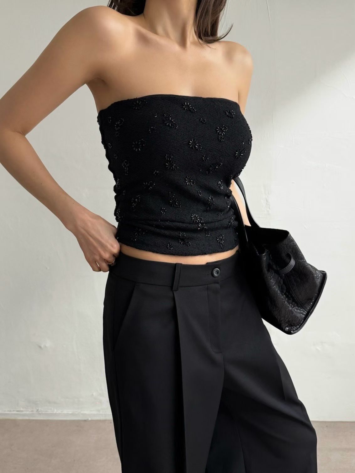 Feminine Embellished Tube Top 