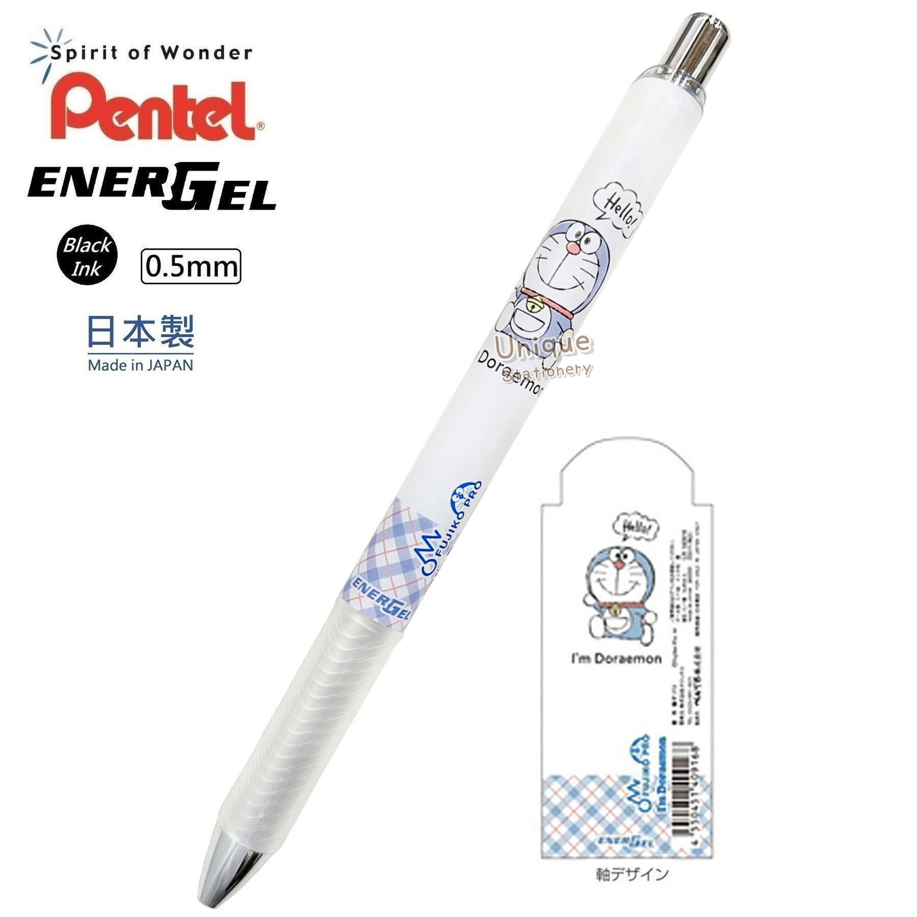 現貨｜Doraemon 多啦A夢 叮噹 日本製 Pentel EnerGel 0.5mm 黑色 啫喱筆 (CR140916)