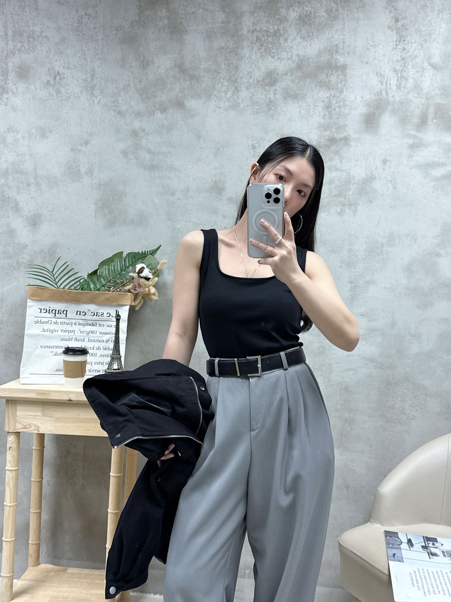 C03 方領暗紋背心