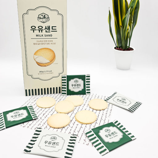 濟州島必買｜韓國 濟州島牧場 Milk Sand 牛乳夾心餅乾 234g / 盒