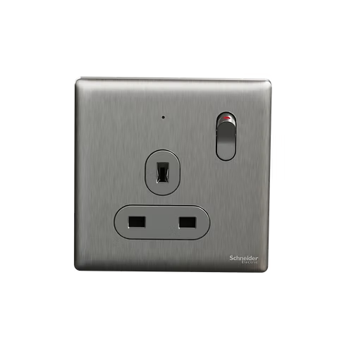 施耐德 Unica X 炫星銀 13A單蘇有掣有燈 插座