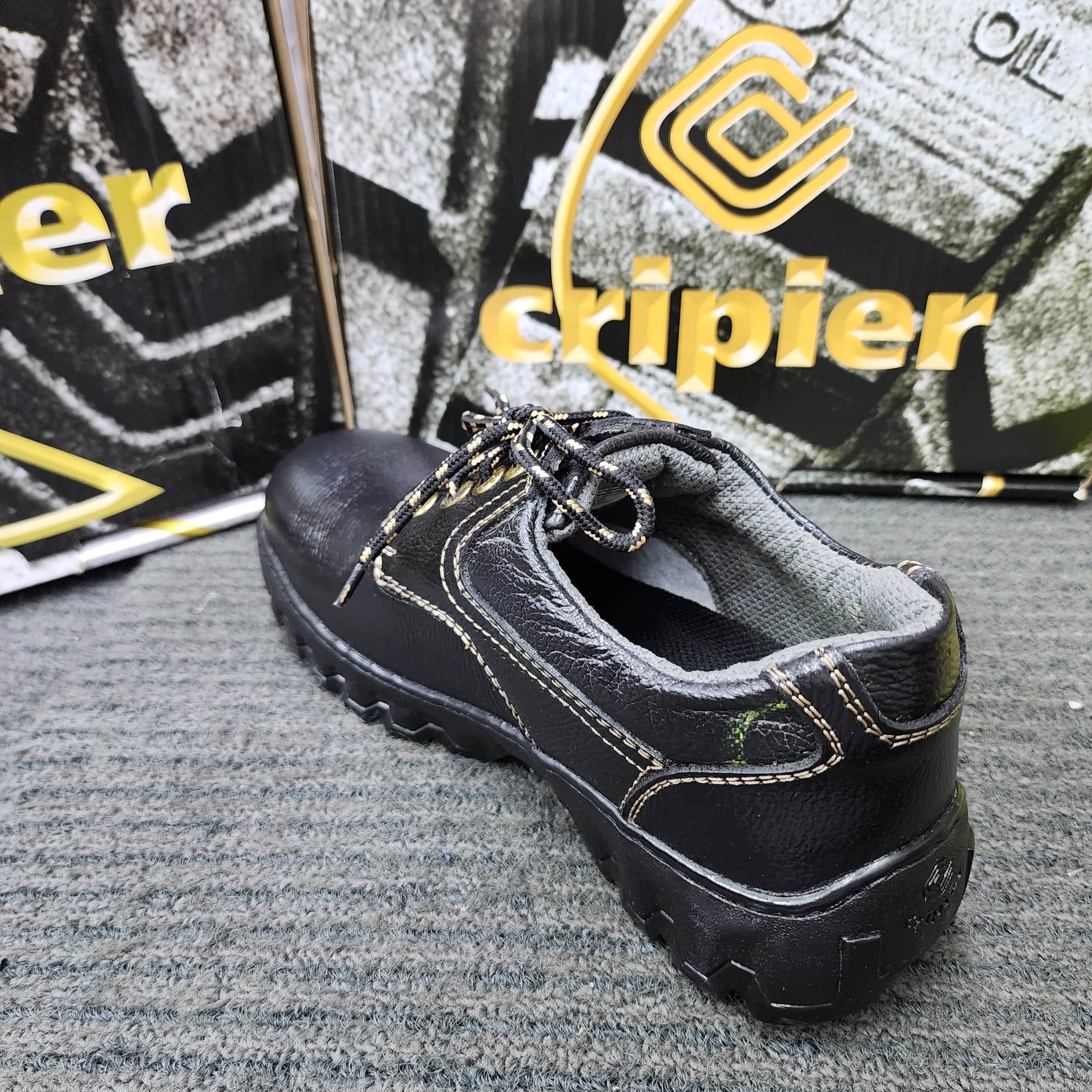 CRIPIER SAFETY SHOES 6011-63A Safety Boots Kasut Safety (100%ORIGINAL) MADE IN MALAYSIA Black Kasut Keselamatan