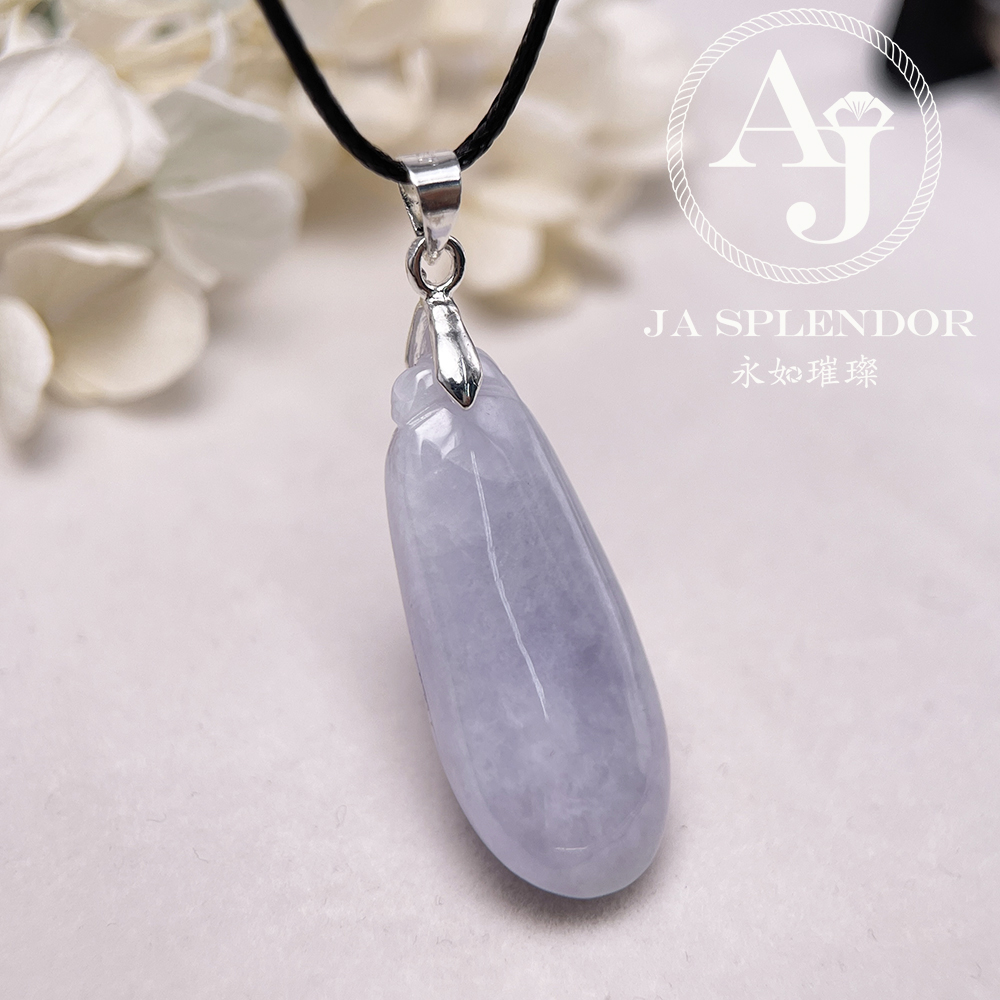 JN-1631 天然翡翠A玉 冰糯濃紫玉福瓜（萬壽果）吊墜