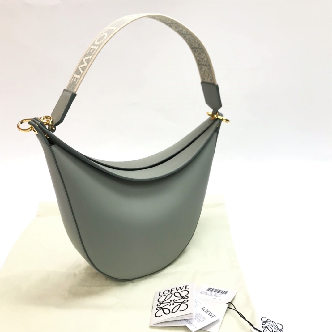 Small LOEWE Luna bag in satin calfskin and jacquard Pecan - LOEWE