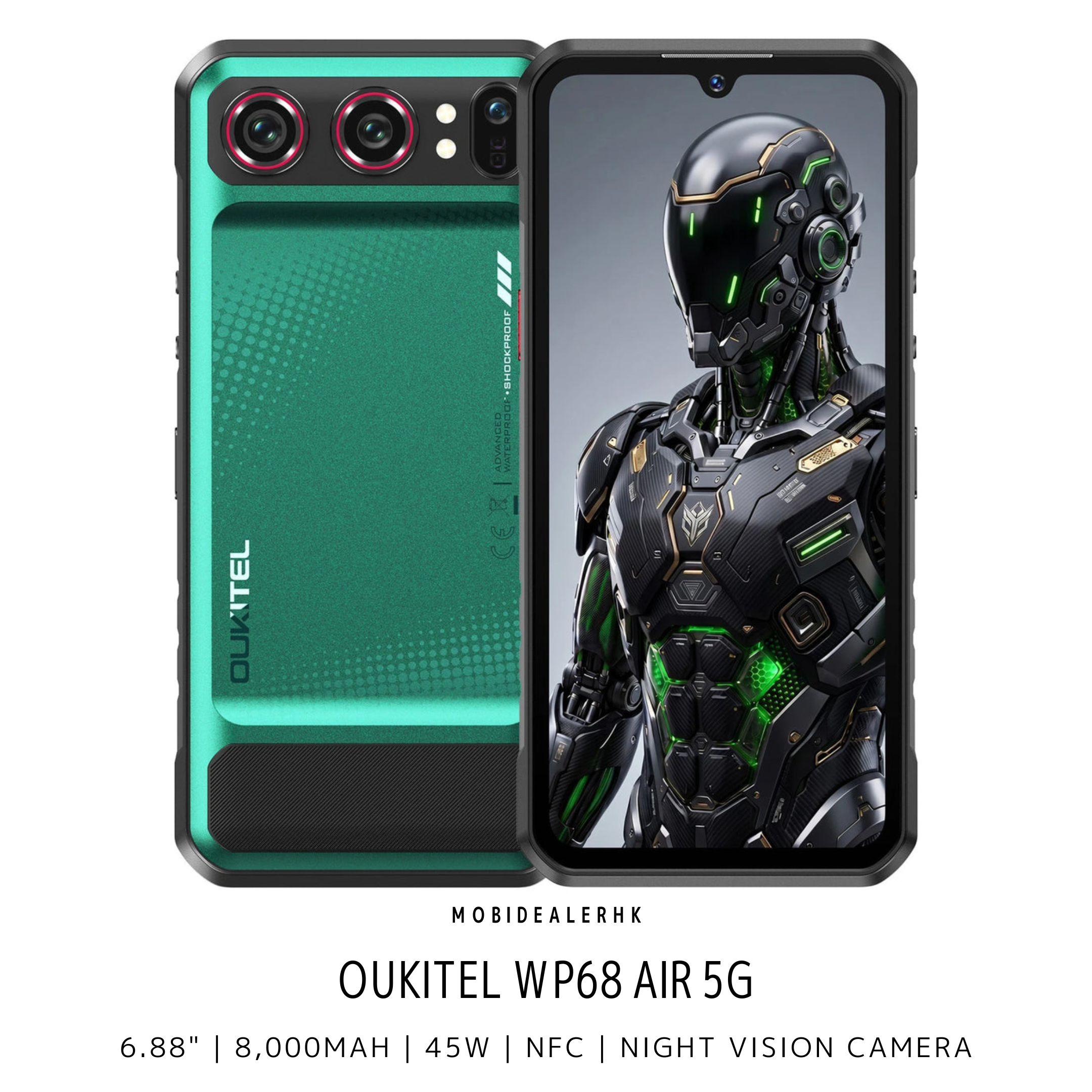 Oukitel WP68 Air | 歐奇 WP68 Air | 5G | 三防手機 | 6.88" | 夜視鏡 | 8800mAh | 45W | 反向充電