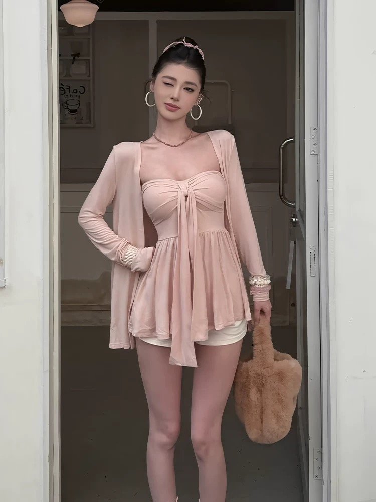 4526 Lunar Muse Knit Dress“月光缪斯针织开衫抹胸裙”