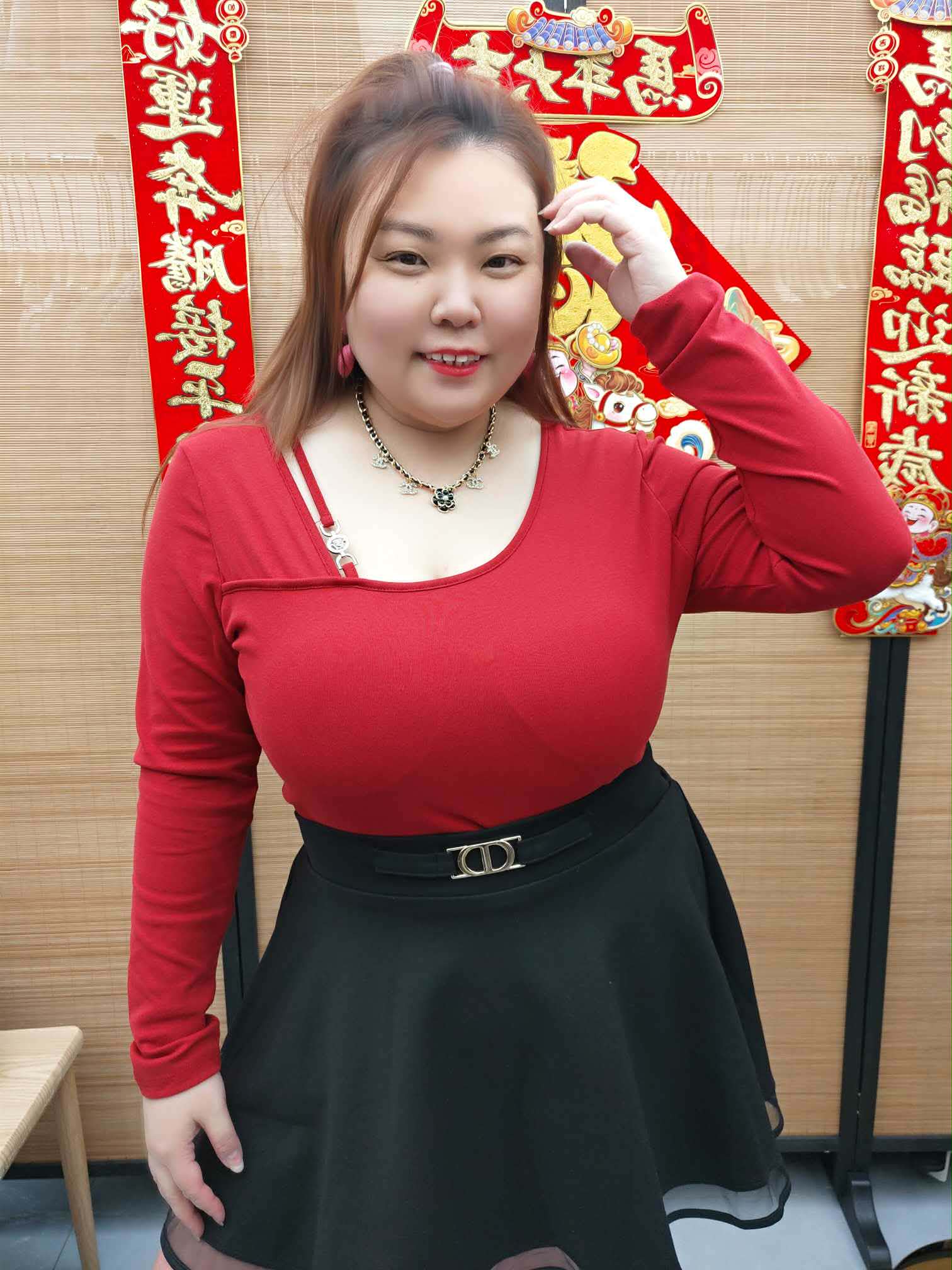 DDG03 8286(C8) 斜领设计款附垫长袖上衣