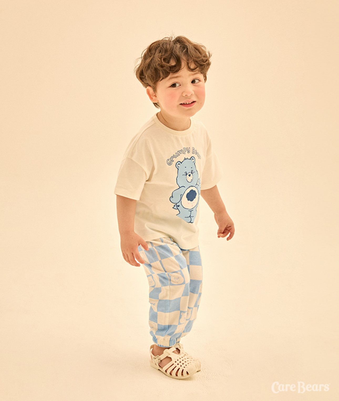 ☀️預訂 韓國直送☀️🇰🇷正版Care Bears兩色暴躁愛心小熊印花棋盤格紋上下套裝