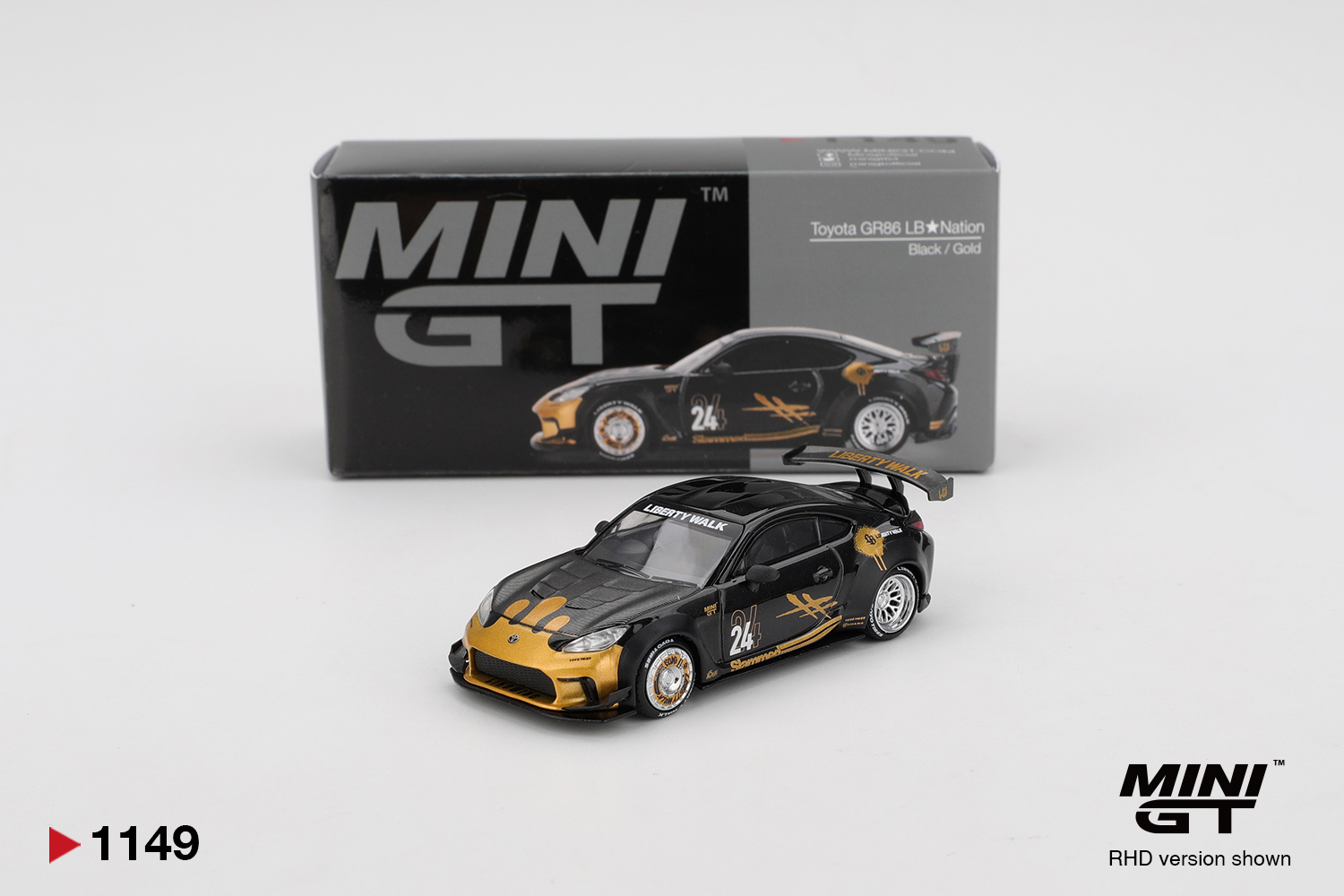 Mini GT 1/64 Toyota GR86 LB★Nation Black / Gold - MGT01149-R