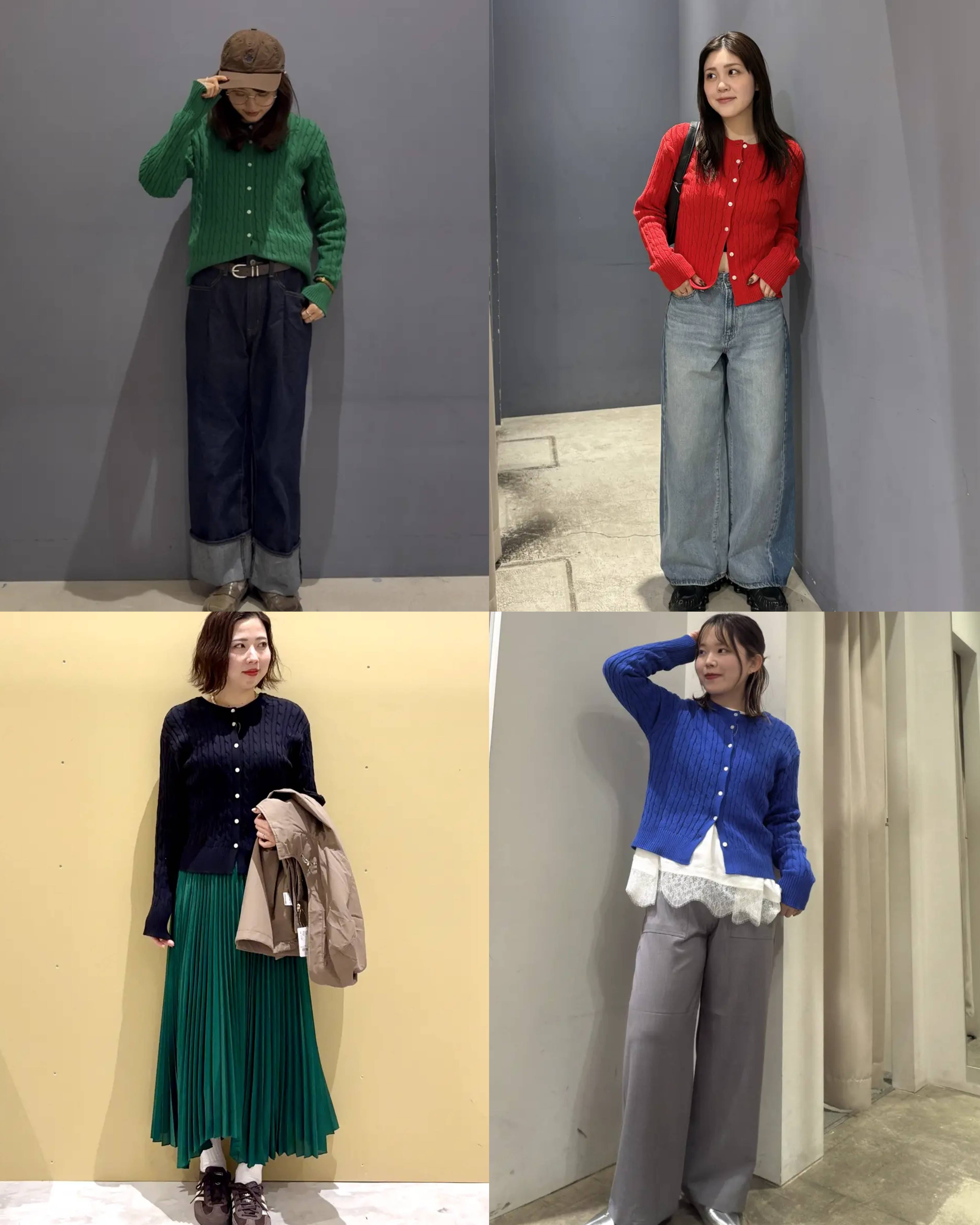 【✨️日本pre-order羅紋短版針織外套✨️】【共4色】海軍藍、綠色、紅色、藍色