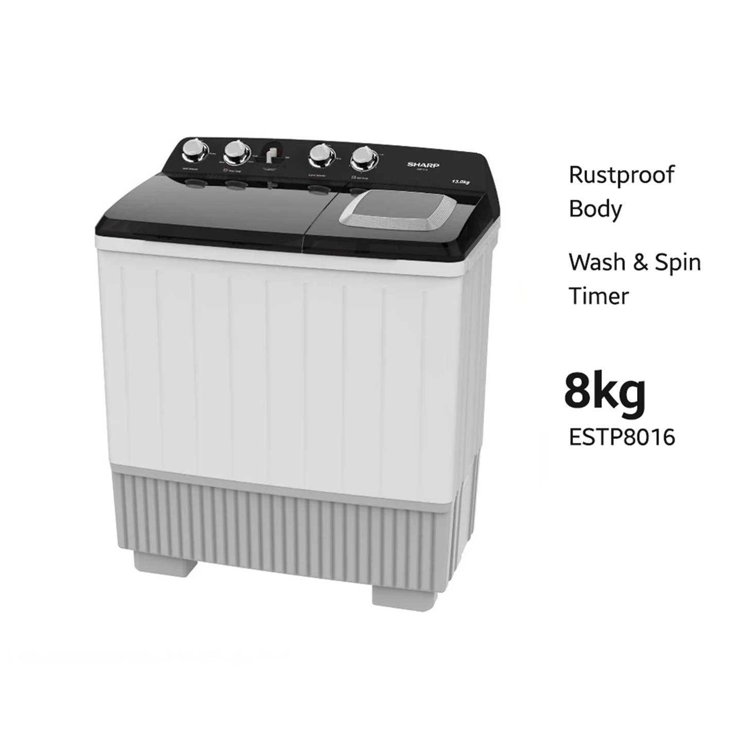 Sharp 8kg Semi-Auto Washing Machine (ESTP8016)