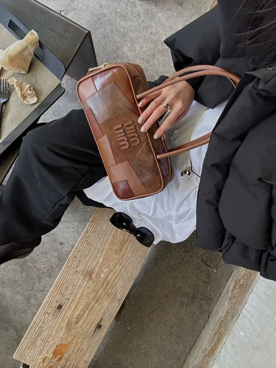 Miu Miu Patchwork Leather Shoulder Bag